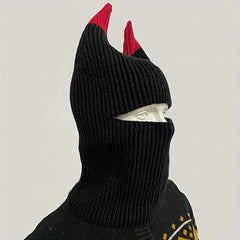 Monster Horn Balaclava Solid Ski Mask Warm Knitted Hat
