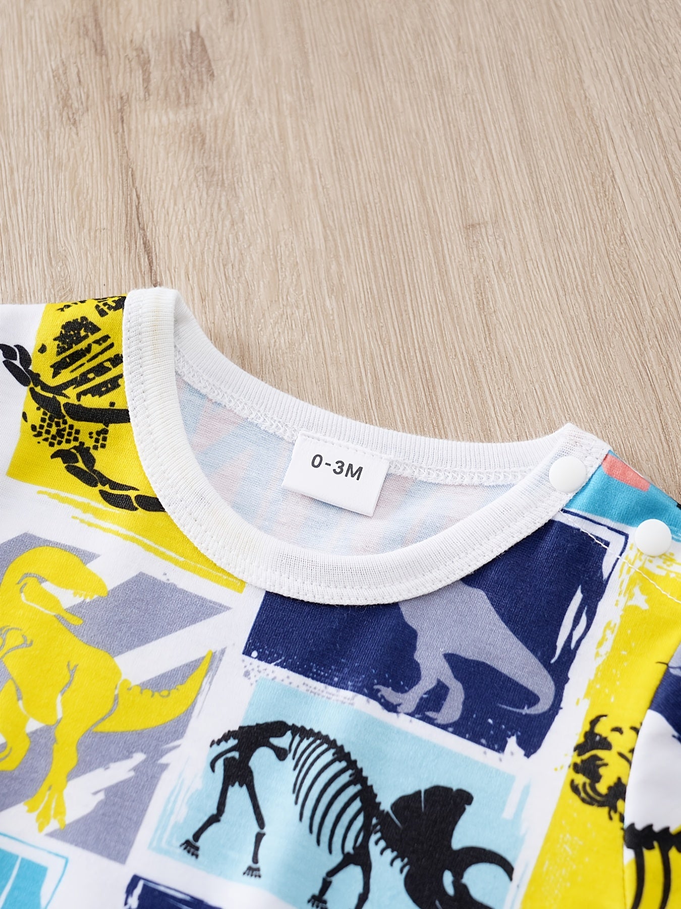 Baby Boys Dinosaur Print Short Sleeve Jumpsuit