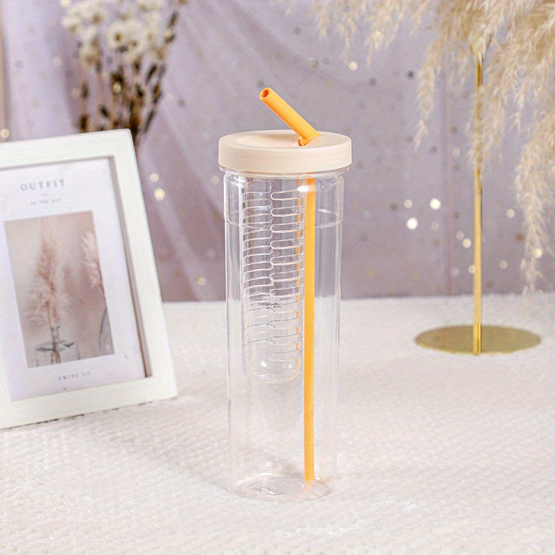Leak Proof Water Bottle w/ Folding Straw and Tea Filter 700ml
