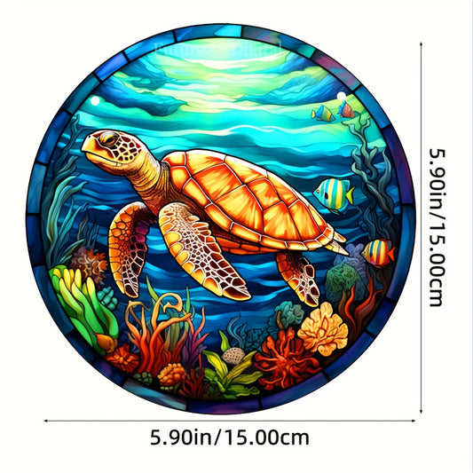 Sea Plant Turtle Fish Stained Acrylic Window Hanging Suncatcher