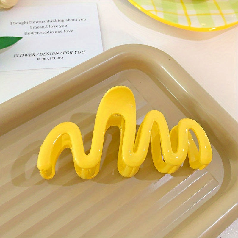 Candy Hair Claw Wavy Hair Claw Style Solid Shark Claw