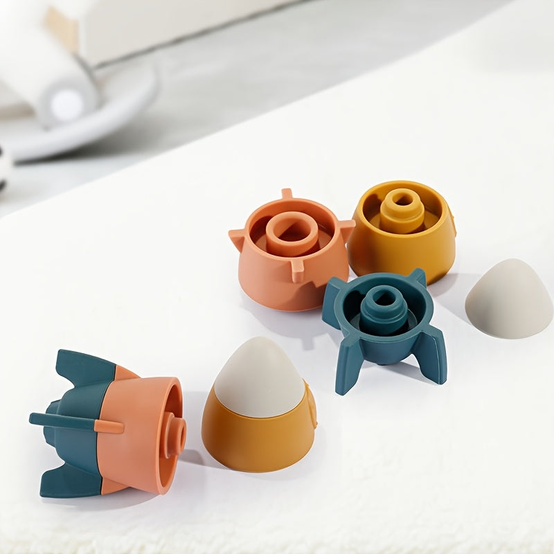 Silicone Rocket Stacking Set for Kids, Interactive Educational Toy