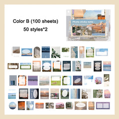 100 Sheets Vintage Scrapbook Paper Scenery & Frame Paper