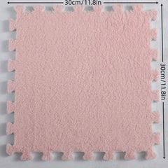5pcs Anti-fall Bedside Mat Plush Foam Floor Mat Splicing Carpet