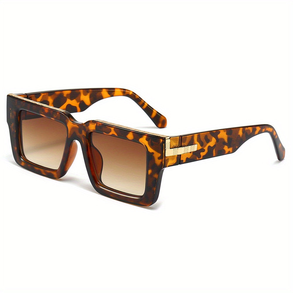 Y2K Square Sunglasses Metal Decor Gradient UV400