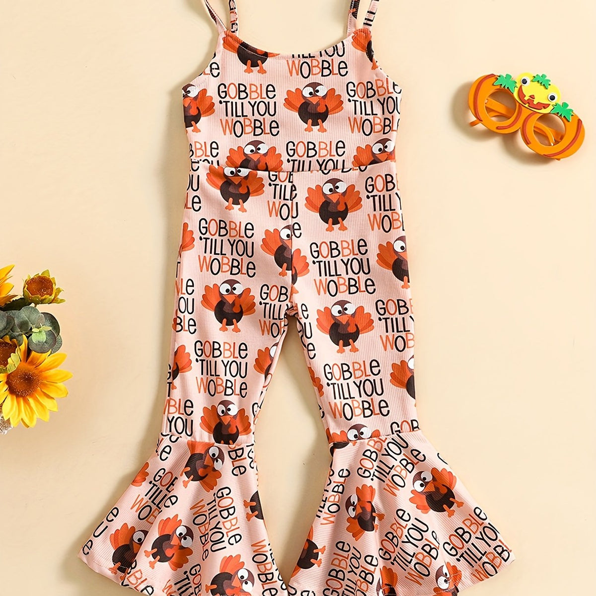 Toddler Girls Turkey Cami Romper Jumpsuit