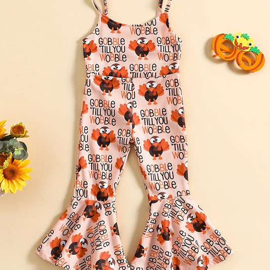 Toddler Girls Turkey Cami Romper Jumpsuit