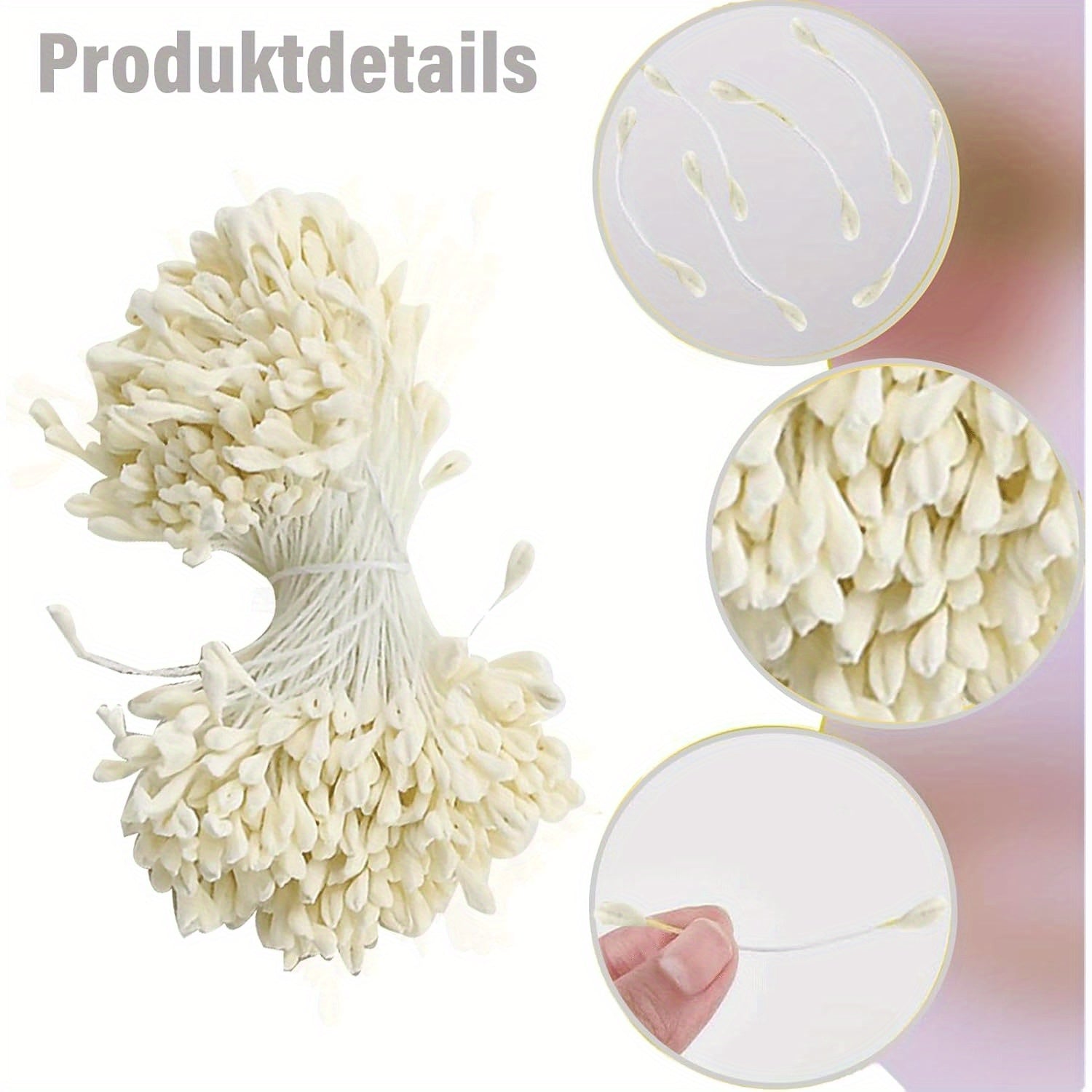 700pcs Double Headed Pipe Cleaner Stamens with Pearl Heads for Crafts