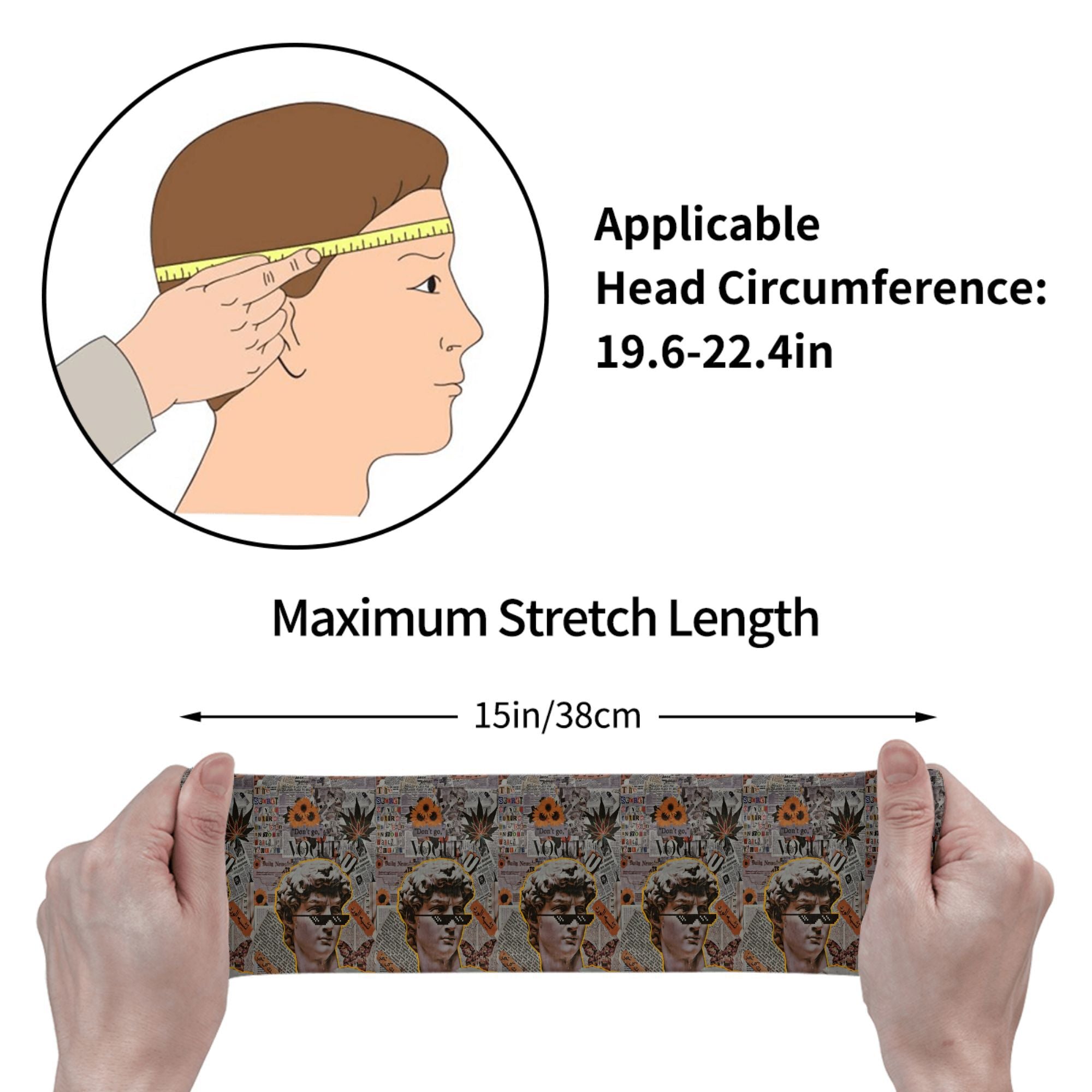 Cartoon Print Sports Headband Sweat Wicking Stretchy Breathable Polyester