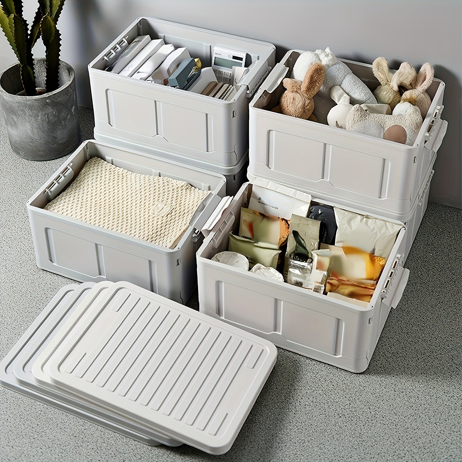 1pc Foldable Storage Box Organizing Box Dormitory Snack Toy Storage Box
