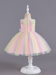 Girls Sleeveless Tutu Princess Dress With Flower Decoration