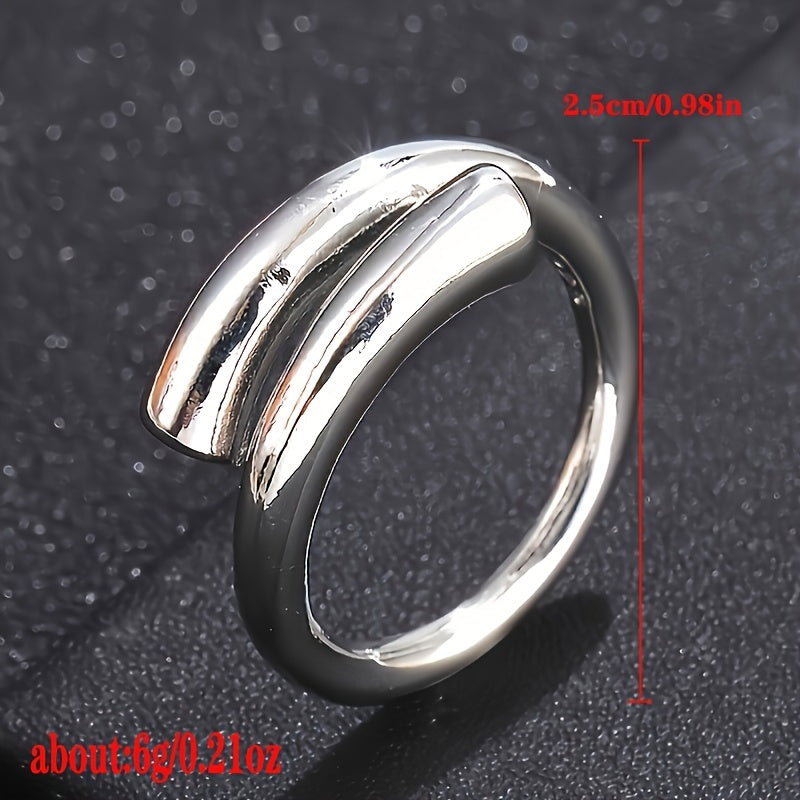 Minimalist Female Creative Geometry Ring Silver Plated Jewelry Gift