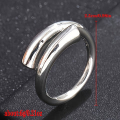 Minimalist Female Creative Geometry Ring Silver Plated Jewelry Gift
