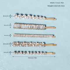 5PCS Rhinestone Hair Clip Head Ornament Bobby Pin