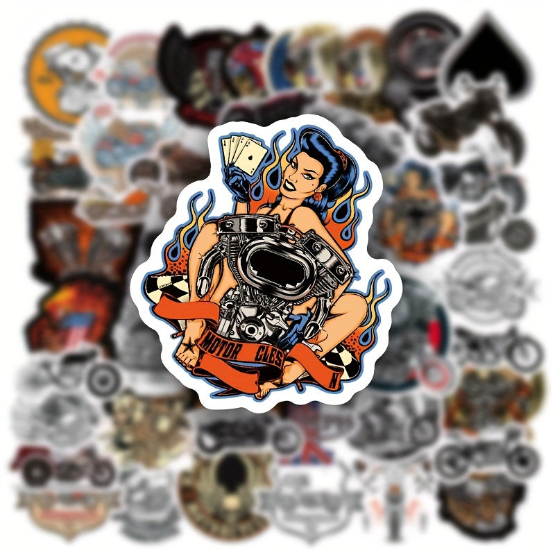 50pcs Motorcycle Graffiti Stickers Helmet Waterproof Stickers