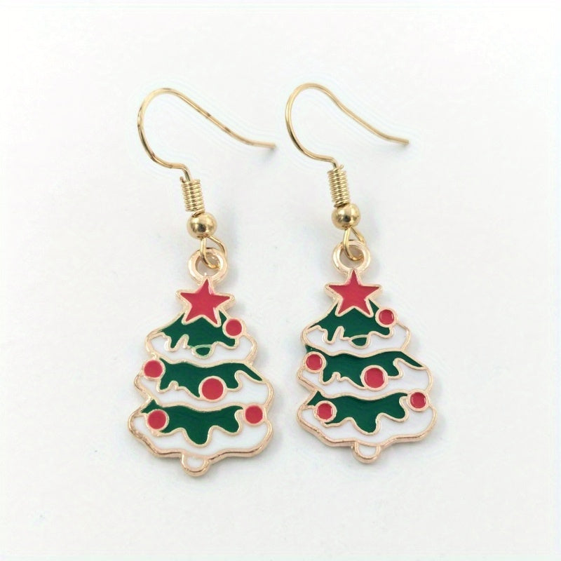 Christmas Tree Pendant Earrings for Holiday Sparkle