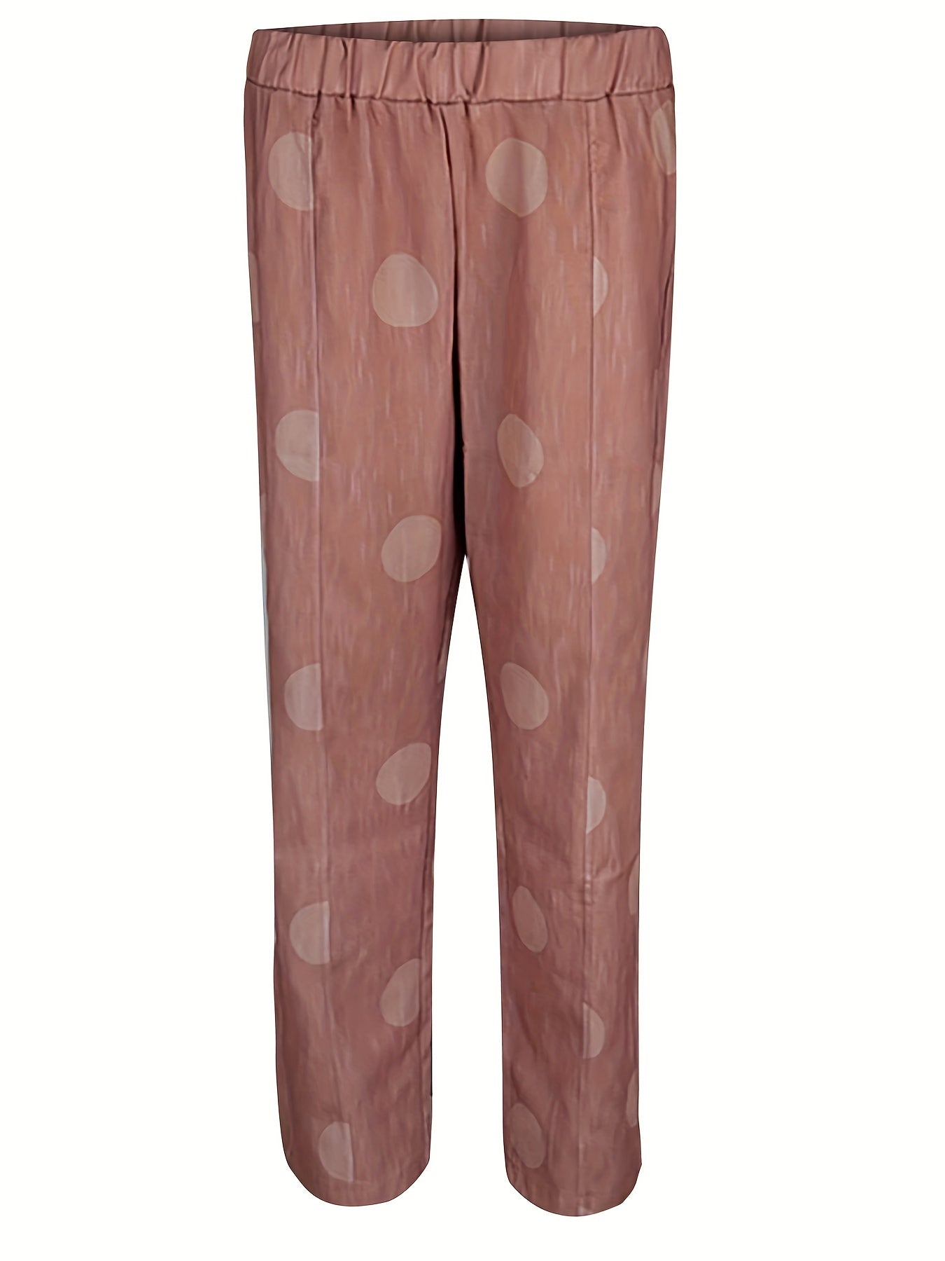  Dot Print High Rise Stretch Pants