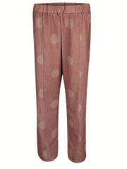 Dot Print High Rise Stretch Pants