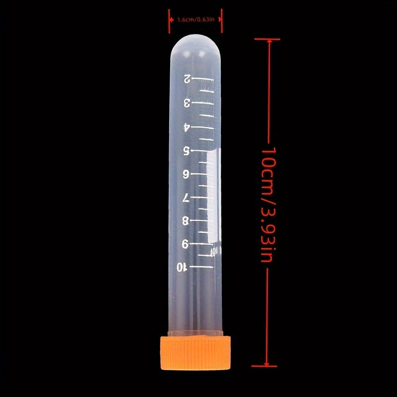 10pcs 10ml 15ml Transparent Graduation Test Tube with Lids