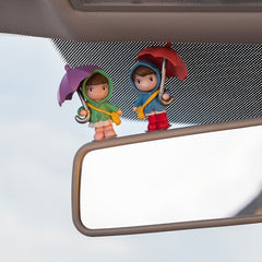 2pcs Umbrella Couple Car Decorations