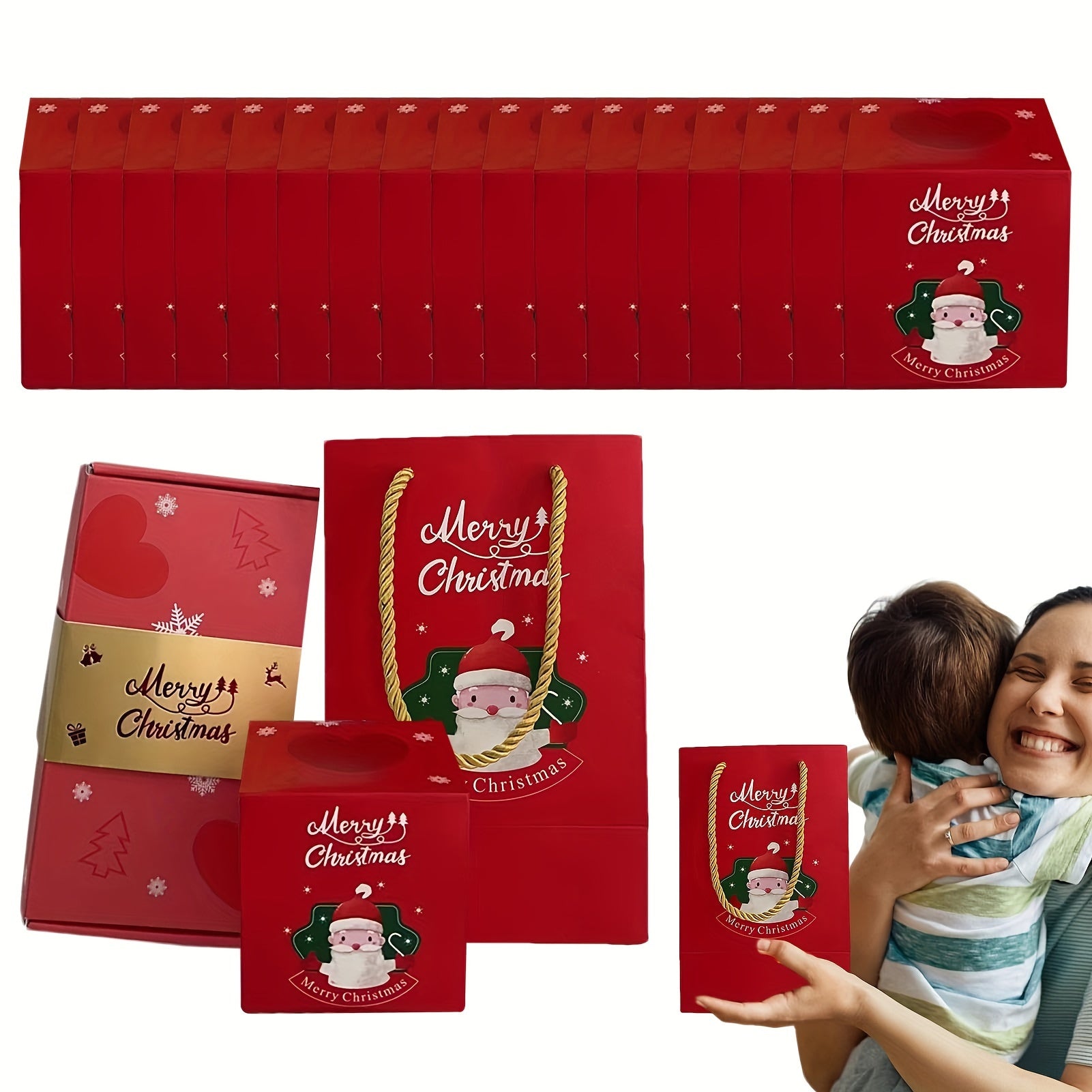 Folding Bouncing Christmas Gift Set w/ Gift Bag & Card