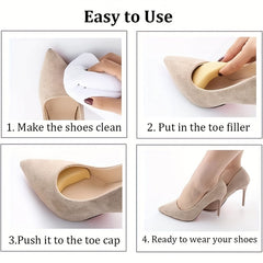 Toe Inserts For Shoes Too Big 4 Pairs Foam Toe Filler Shoe Fitters Beige