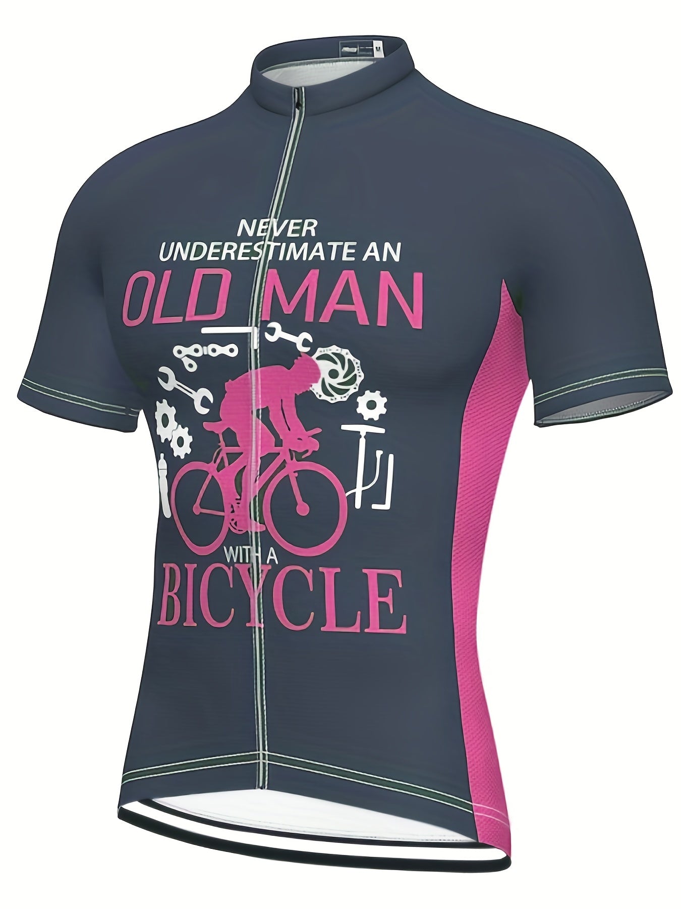 Men's Slogan Print Cycling Jersey Quick Dry Bicycle Suit