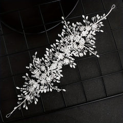 Bridal Rhinestone Flower Headband Set