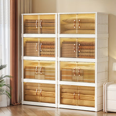 5 Tier Clothes Storage Drawer Plastic Box with Wheels Stackable Toys Basket