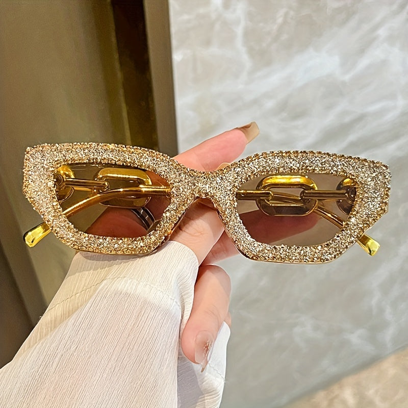 Y2K Cat Eye Sunglasses Rhinestone UV400 Sun Shades