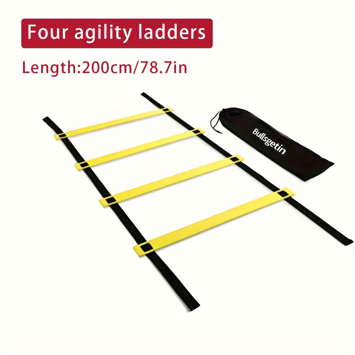 Speed Training Agility Ladder Improve Footwork Quickness 8-20 Rungs Carry Bag
