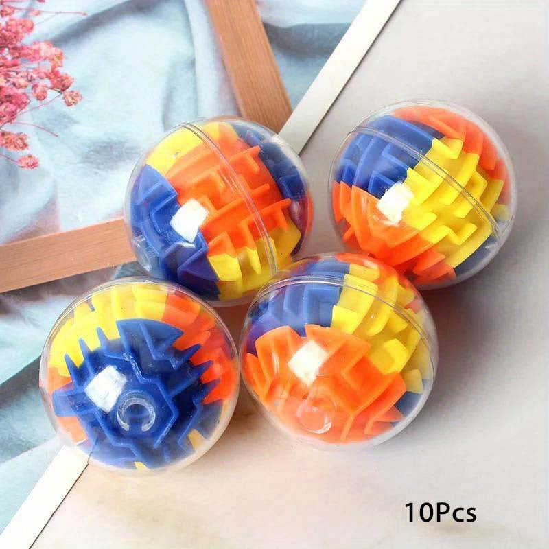 10pcs 3D Maze Memory Balls Brain Teaser Puzzles Educational Novelty Game