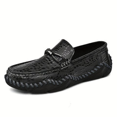 Women's Metal Buckle Flat Loafers Soft Sole Slip-On Shoes