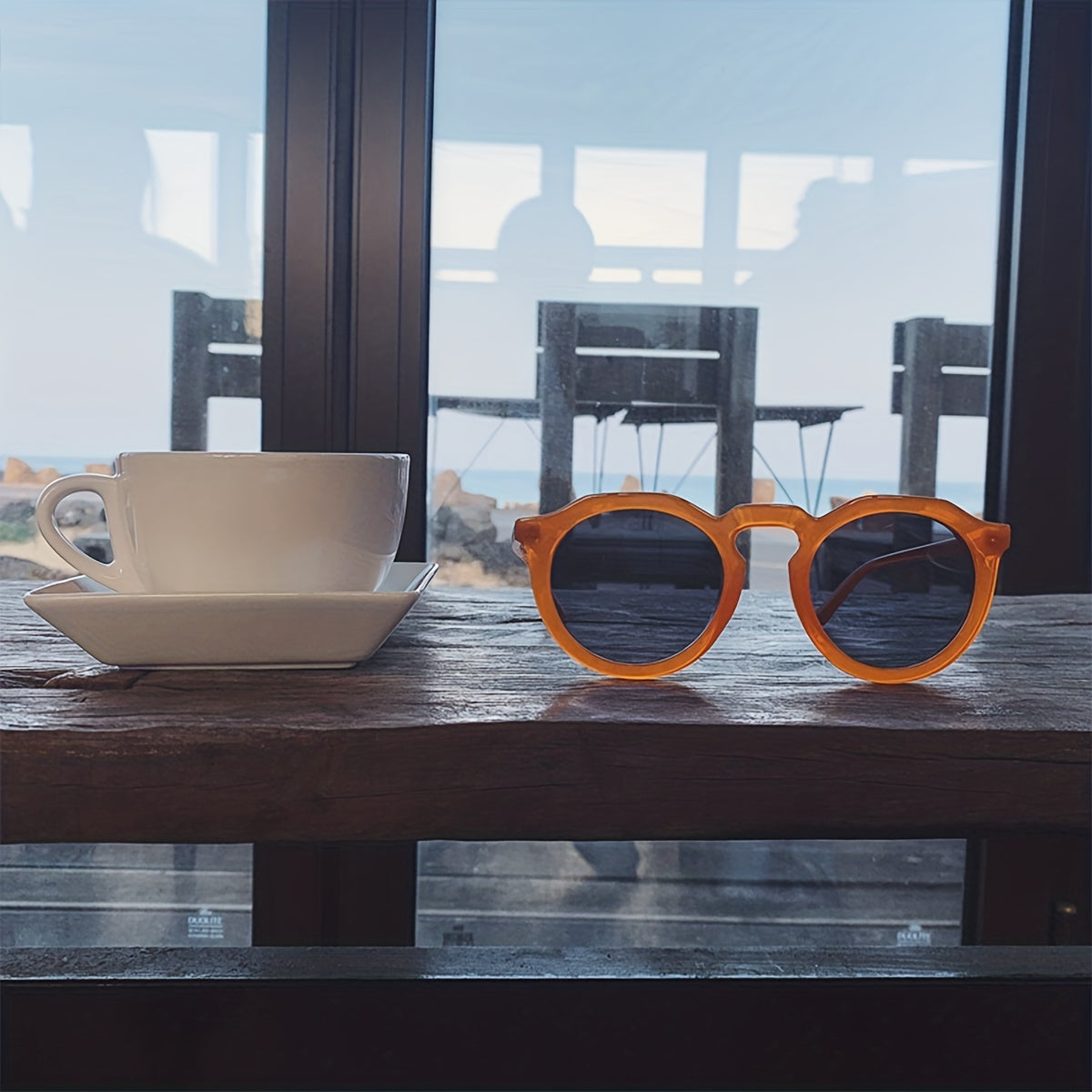 Men's Vintage Round Frame Jelly Sunglasses