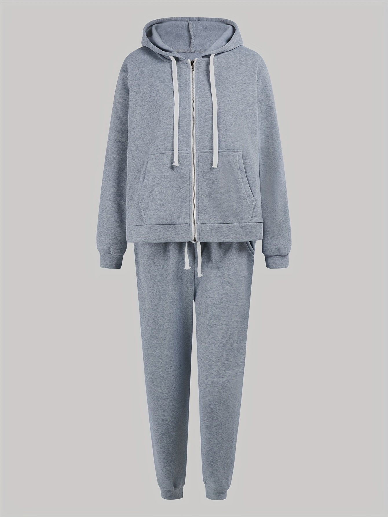  Solid Long Sleeve Hoodie & Joggers Set
