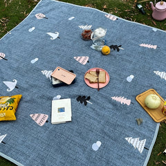 Waterproof Outdoor Blanket Clouds & Trees Print Picnic Mat
