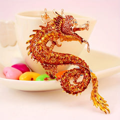 Chinese Zodiac Dragon Keychain Golden Dragon Key Ring Metal Pendant Year's Gift