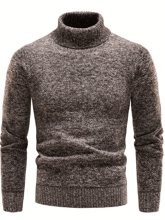 Men's Turtleneck Knit Sweater Slim Fit Pullover for Fall & Winter