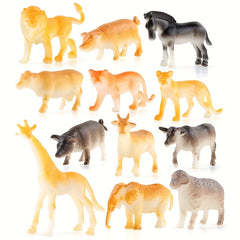 Zoo Wild Animal Model Set Jungle Animal Toy Set Tiger Lion Elephant Giraffe