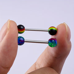 10pcs Colorful Acrylic Ball Tongue Barbell Stud Nipple Ring Tragus