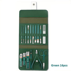 Professional Mani/Pedi Grooming Kit with Scissors, Nail Files, Travel Case