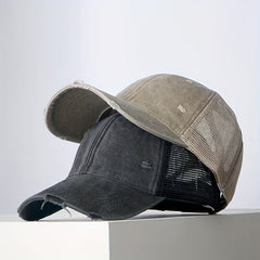 Vintage Distressed Washed Cap Mesh Board Hat for Boys Girls