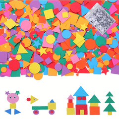 500pcs Geometric Letter Shape Foam Stickers Self-adhesive Craft Party Decoration