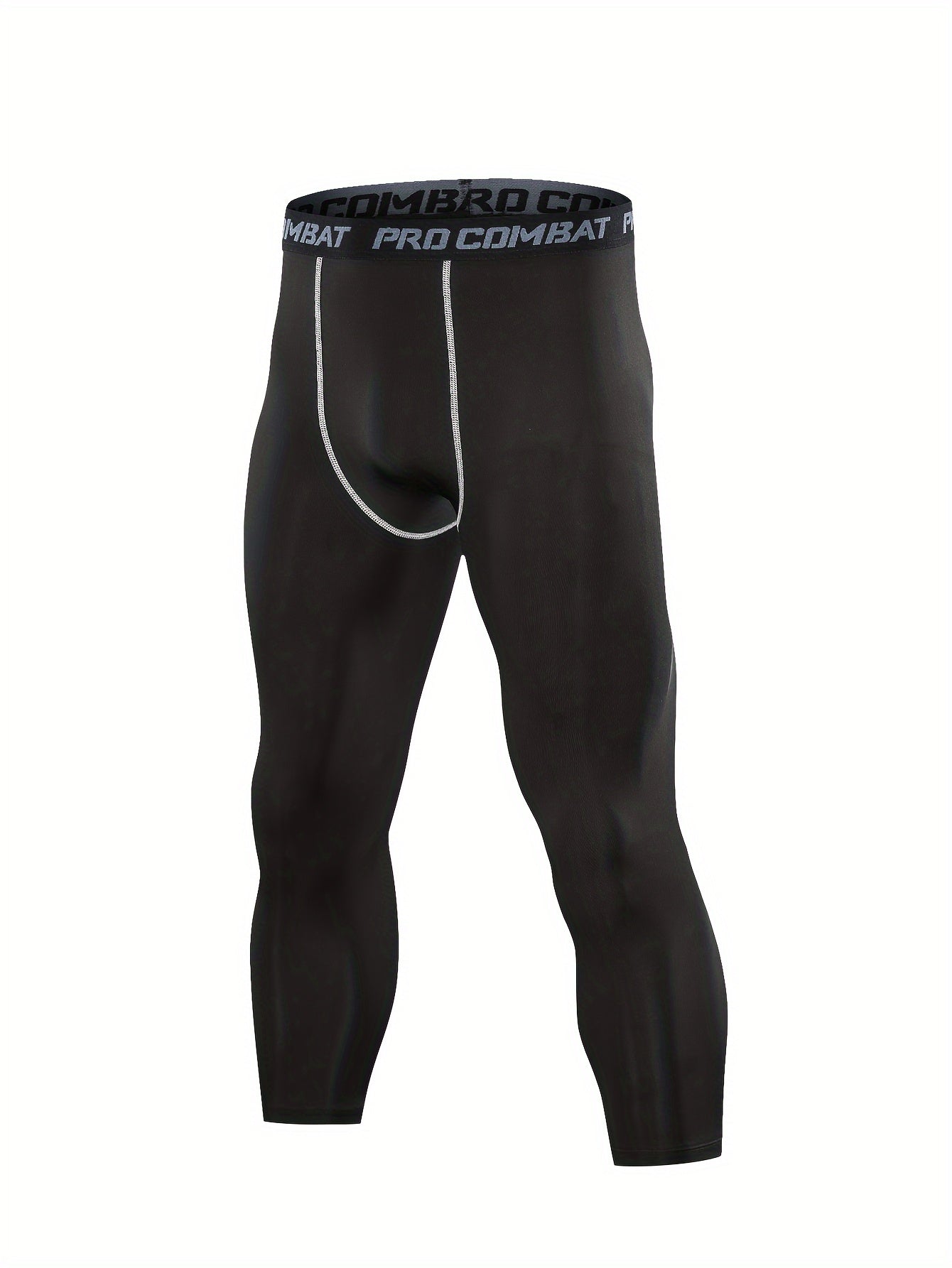 Men's Stripe Compression Pants Active High Stretch Trousers