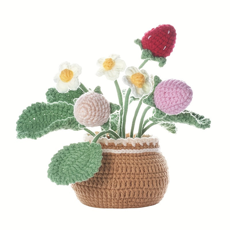 Beginner Crochet Kit Material Package DIY Flower Large Potted Ornament Tool
