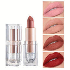 Long Lasting Matte Lipstick in 12 Colors Nude Bean Sand Powder