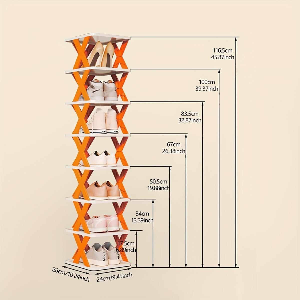 Foldable Shoe Shelf Indoor Space Saving Shoe Rack