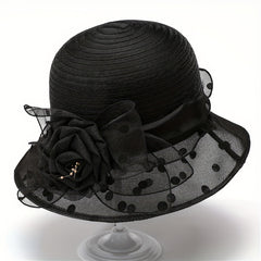 Lace Flower Dotted Bucket Hat Lightweight Sun Hats Women