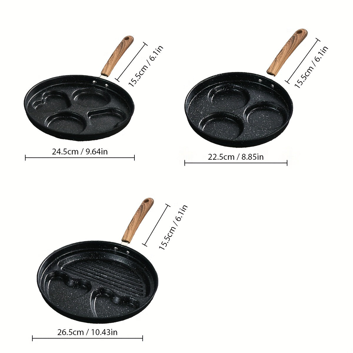 Breakfast Egg Frying Pot Pan Multifunctional Four-Hole Three-Hole Purpose