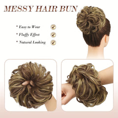 Messy Bun Scrunchies for Women Girls Synthetic Fiber Tousled Updo Hair Pieces